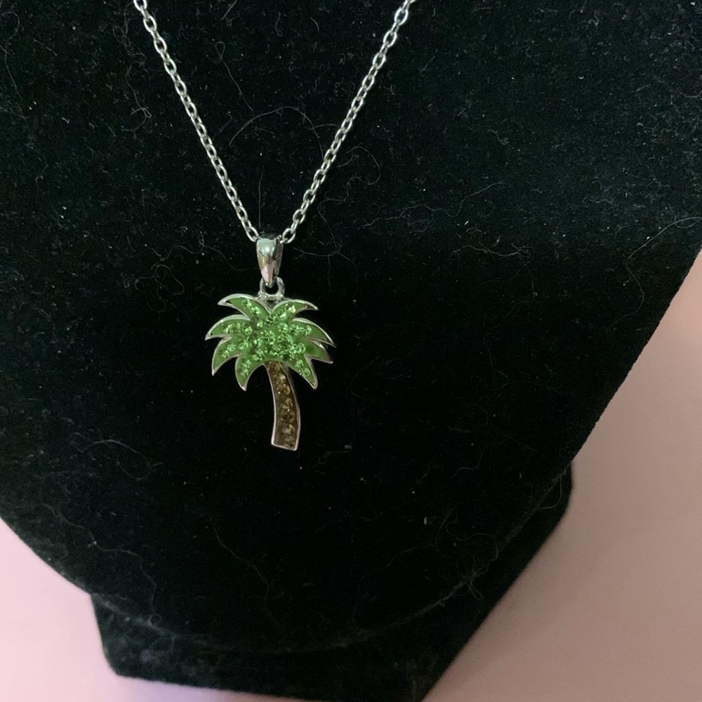 Cute palm Tree sparkly necklace